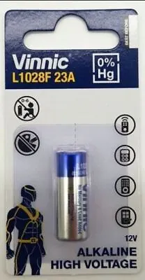 12v L1028 Battery Vinnic Alkaline L1028f L1028 Lrv08 23a Mn21 A23 Expiry 05/26 • £3.15