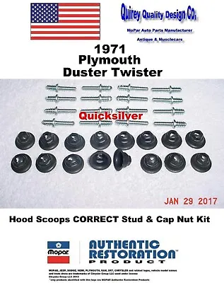 1971 Plymouth Duster Twister Hood Scoop Mounting Stud Kit New MoPar USA • $87.99