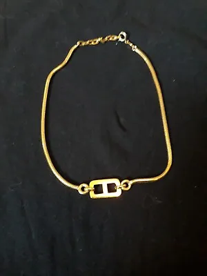 Vintage Christian Dior Germany Goldtone Braided Horsebit Chain Gold Necklace  • £75