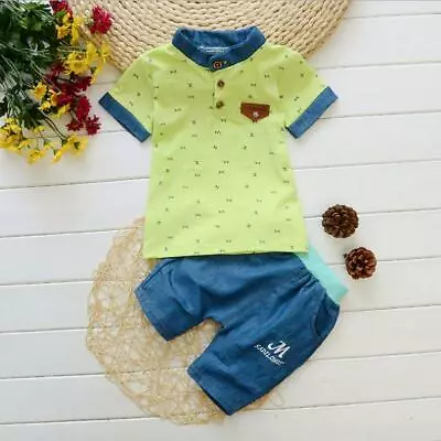 2 Pcs Toddler Baby Boy Clothes Kids Clothing Sets T-shirt Shorts Outfits Size  • $10.12