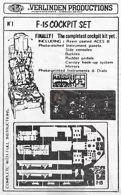 Verlinden 1/48 F-15C Eagle Airtcraft Cockpit Details Set (for Hasegawa P10) 1 • $21.21