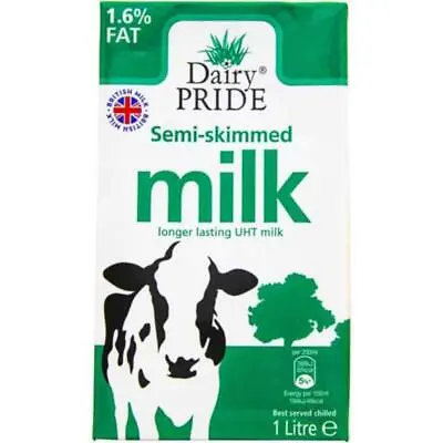 Dairy Pride Semi Skimmed UHT Milk 1 Litre - Pack Of 12 • £22.98