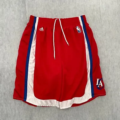 Los Angeles Clippers Shorts Adult Large Red Adidas NBA Basketball Logo Mens L • $35.96