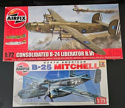 1/72 Airfix WW II American Bomber Lot (2) B-25 Mitchell & B-24 Liberator • $34.99