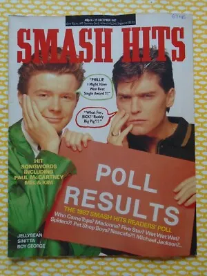 £5 • Buy Smash Hits 1987 Phillip Schofield Rick Astley Boy George Sinitta Jellybean