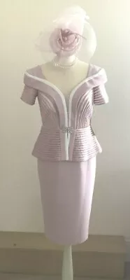 £295 • Buy Veni Infantino Mother Of The Bride Pink  & Ivory Dress Uk 8, 12, 16, 18