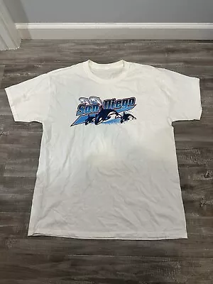 Vintage San Diego Sea World T Shirt Sz XL White Whales Nature • $5.97