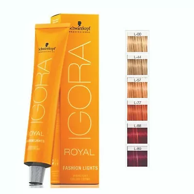 Schwarzkopf Igora Royal Fashion Lights Permanent Highlights Hair Dye 60ml BNIB • $21.99