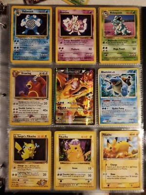 $53 • Buy Pokemon Childhood Binder Vintage & WoTC Lot Of Cards: Holos Rares Charizard EX