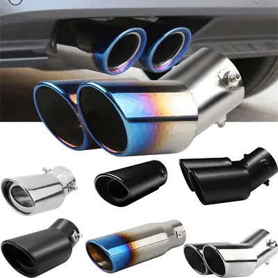 Car Exhaust Pipe Tip Rear Tail Throat Muffler Stainless Steel Round Accessories • $11.99