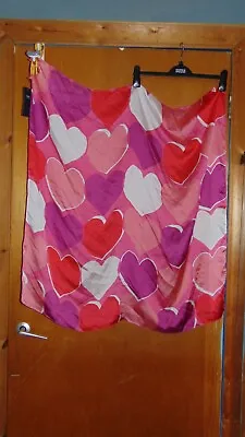 M&S Scarf Lightweight Silky Heart Print 90cm X 90cm Red Mix BNWT • £12.59