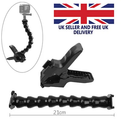 Jaws Flex Clamp Mount Clip Accessories Adjustable Neck Gopro Hero 5 4 3+ Go Pro • £11.92