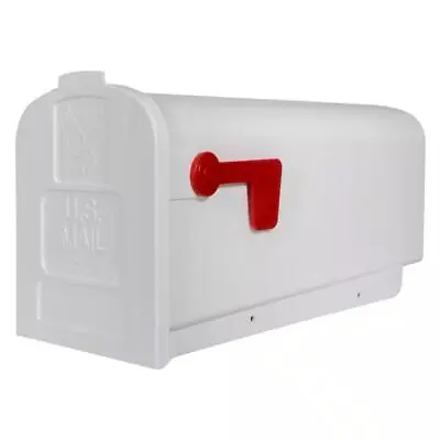 NEW White Mailbox Deluxe Polybox Durable & Best Rust-proof Polymer Post Mounted • $13.64