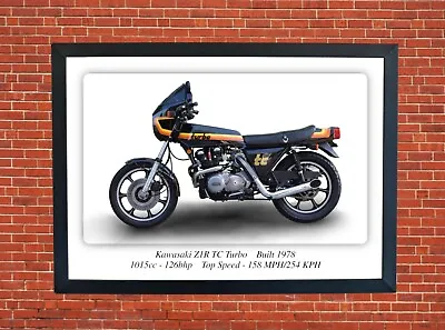 Kawasaki Z1R TC Turbo Motorcycle A3 Print Poster Photographic Paper Wall Art • £9.99