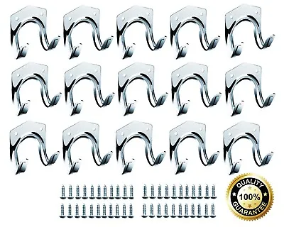 15pk Tool Hooks & Screws Garage Garden Shed Wall Bike Hanging Storage Utility • £7.49