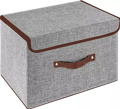 Foldable Storage Boxes With Lids Fabric Storage Cubes With Handles For Home O • £5.86