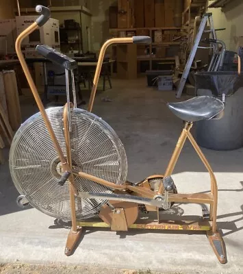 Vintage SCHWINN AIRDYNE Dual Action STATIONARY GOLD EXCERCISE BIKE See Disc. • $299