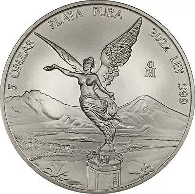 2022 Mexico Silver Libertad 5 Onza Ozt 999 Brilliant Uncirculated • $152.50