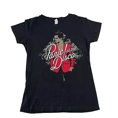 Panic At The Disco Graphic Print Silhouette Spellout Logo Women's T-Shirt Large • £6.26