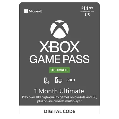 Xbox Game Pass Ultimate 1 Month Live Gold Membership - SAME DAY DELIVERY✅ • $10.73