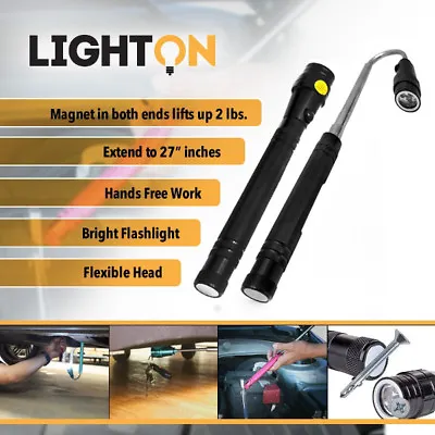 Flexible Telescopic Magnetic Flashlight 3 In 1 Magnet Expandable 3 LED Lights • $7.99