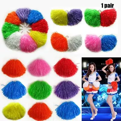 Pompoms Cheer Cheerleading Pom Poms Streamer Dance Cheering Pompoms Kids Adults • £3.94