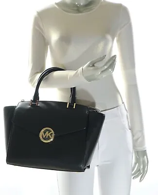  Michael Kors Hudson Black Leather Large Satchel 35H4GHUS3L Black NWT$398.00  • $148