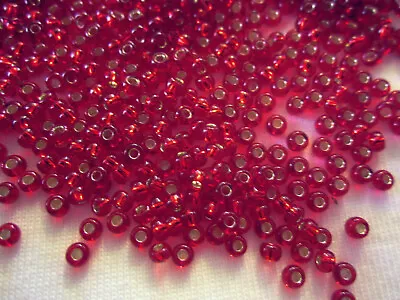 50g ~ 1600 Pcs Czech Glass Seed Beads 3mm S/Lined Dark Red #1931-5 Aus Seller • $6.90