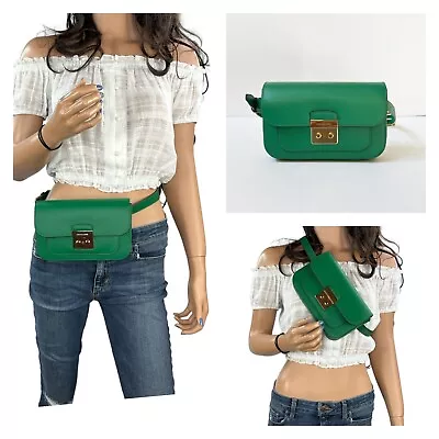 Michael Kors Sloan Editor Small Flap Belt Bag Fanny Pack Clutch Palmetto Green • $78.80