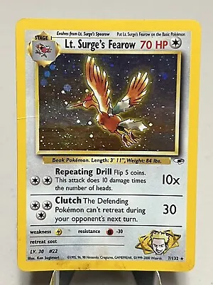 $20 • Buy Lt Surge's Fearow 7/132 Gym Heroes Unlimited Holo Rare 2000 WOTC Pokémon ZR