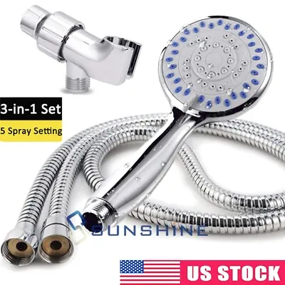 $19.99 • Buy Shower Head High Pressure 5 Settings Spray Handheld Shower Heads With Hose 5 Ft