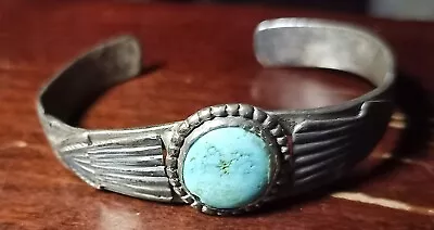 Small Vintage Turquoise And Copper Cuff Bracelet • $21