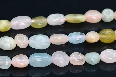 7-9MM Natural Beryl Morganite Aquamarine Pebble Nugget Grade AA Loose Beads • $4.99