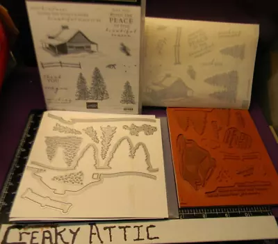 Stampin Up Peaceful Cabin 11 Cling Rubber Stamps And Dies 10 Trees Creakyattic • $37.46