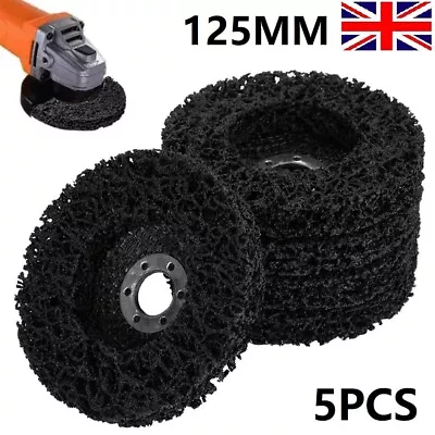 5PCS 5  125mm Poly Strip Wheel Paint Rust Removal Clean For Angle Grinder Disc • £19.39