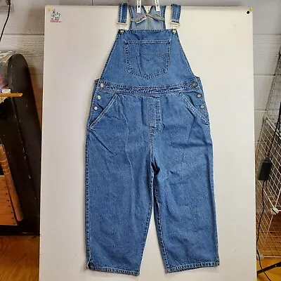 Bill Blass Jeans Women's Bib Overalls Size Large Medium Wash Denim Vintage Y2K • $26.95