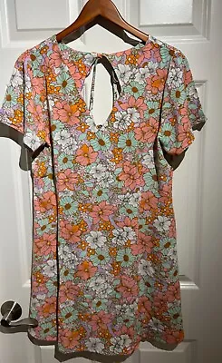 VERO MODA Women's NWT Floral Dress SzXL Open Back With Ties • $6