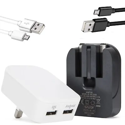 For Samsung S7 S6 S7edge S5 S4 S3 Dual USB Wall Charger Plug Fast Charging Cable • £7.95