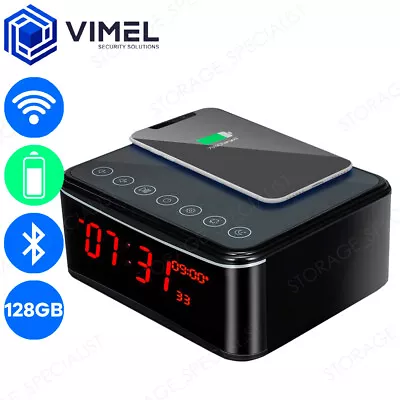 Wireless WIFI 128GB Charging Station Alarm Security Camera Spy Hidden • $289