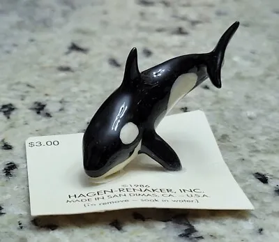 VTG NEW ON CARD HAGEN RENAKER - Black & White Orca Killer Whale - Figurine • $28