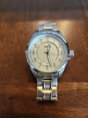 Fossil Men’s 44mm Stainless Steel Watch Mother-of-Pearl Numerals AM4425 - Defect • $45