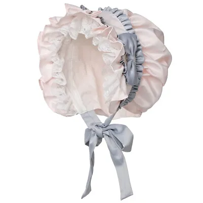 Victorian Women's Bonnet With Bow Lace Colonial Prairie Costume  Hat Maid Cap • $56.75