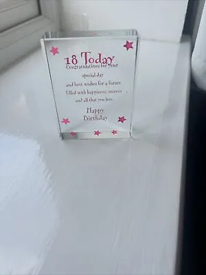 £3 • Buy Personalised Glass Token --  18 Th Birthday Ornament, Paperweight,  Gift