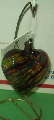 Heart Blown Glass Eye Studio Ash Mt St Helens Eruption Multicolor Ornament • $44.09