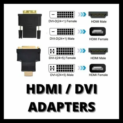 $3.95 • Buy HDMI Male Socket To DVI Female Plug Adapter Converter Gold Plated Connector