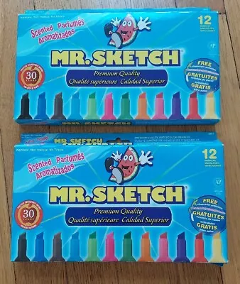 Lot Of 2 Sanford Mr. Sketch Scented Water Color Markers 12 Color Set 2005 - NEW • $40