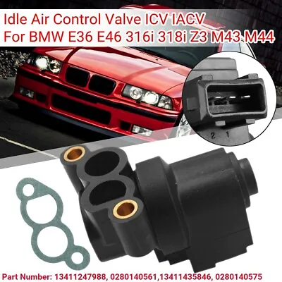 #13411435846 Idle Air Control Valve ICV IACV For BMW E36 E46 316i 318i Z3 M43 • $21.15