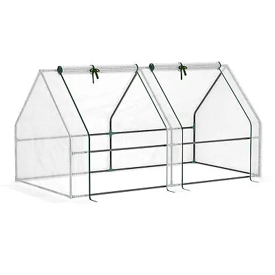 £21.99 • Buy Outsunny Mini Small Greenhouse With Steel Frame & PE Cover & Window, White