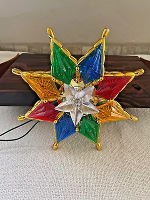 1993 Bob Ho Plastic Lighted Christmas Tree Topper 2 Sided Multicolor 9  • $14.99