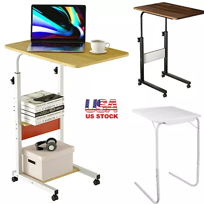 Portable C Shaped Chair Side Table TV Tray Laptop Desk Sofa Bed Side Dinner Desk • $36.50